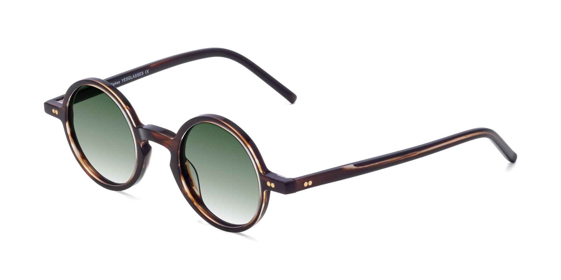 Angle of Oakes in Deep Brown Tortoise with Green Gradient Lenses
