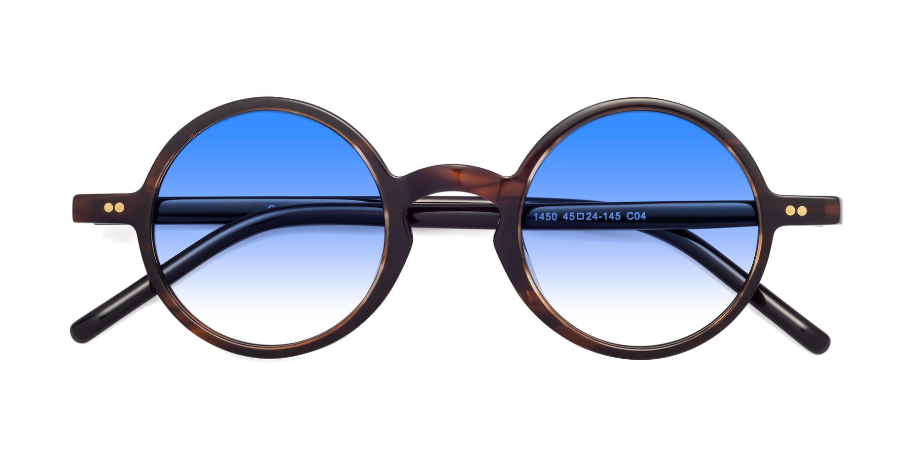 Folded Front of Oakes in Coffee with Blue Gradient Lenses