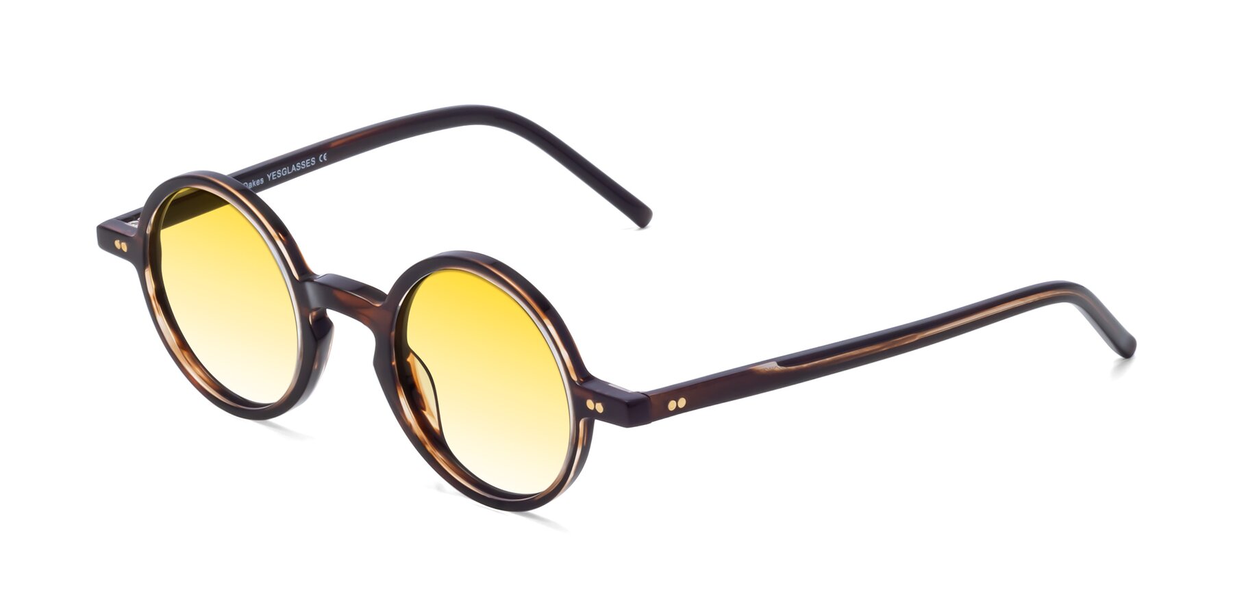 Angle of Oakes in Deep Brown Tortoise with Yellow Gradient Lenses