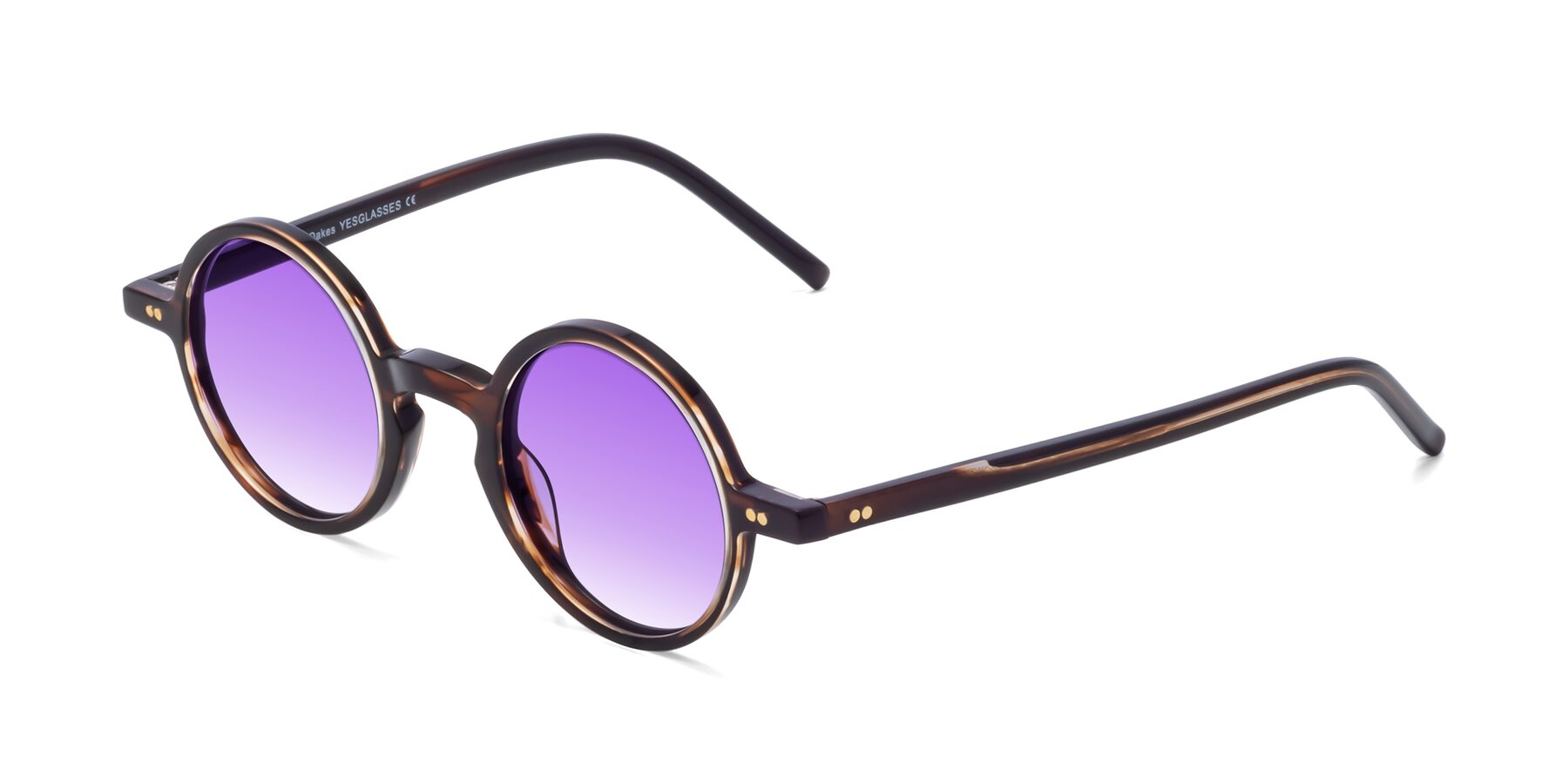 Angle of Oakes in Deep Brown Tortoise with Purple Gradient Lenses