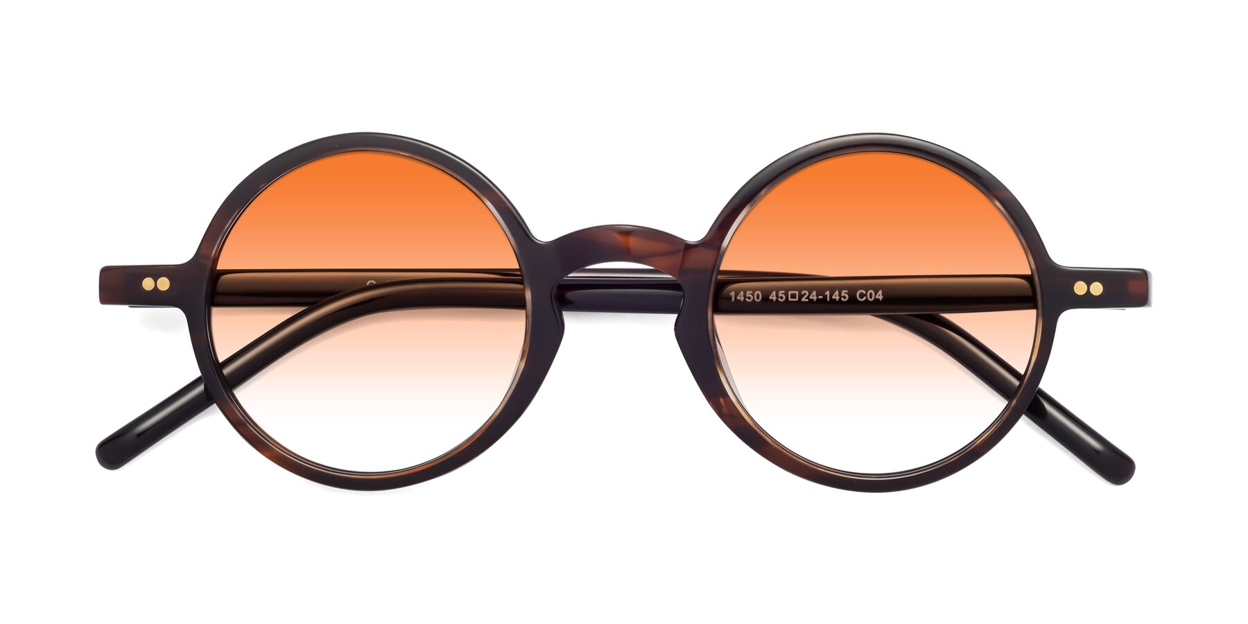 Folded Front of Oakes in Deep Brown Tortoise with Orange Gradient Lenses