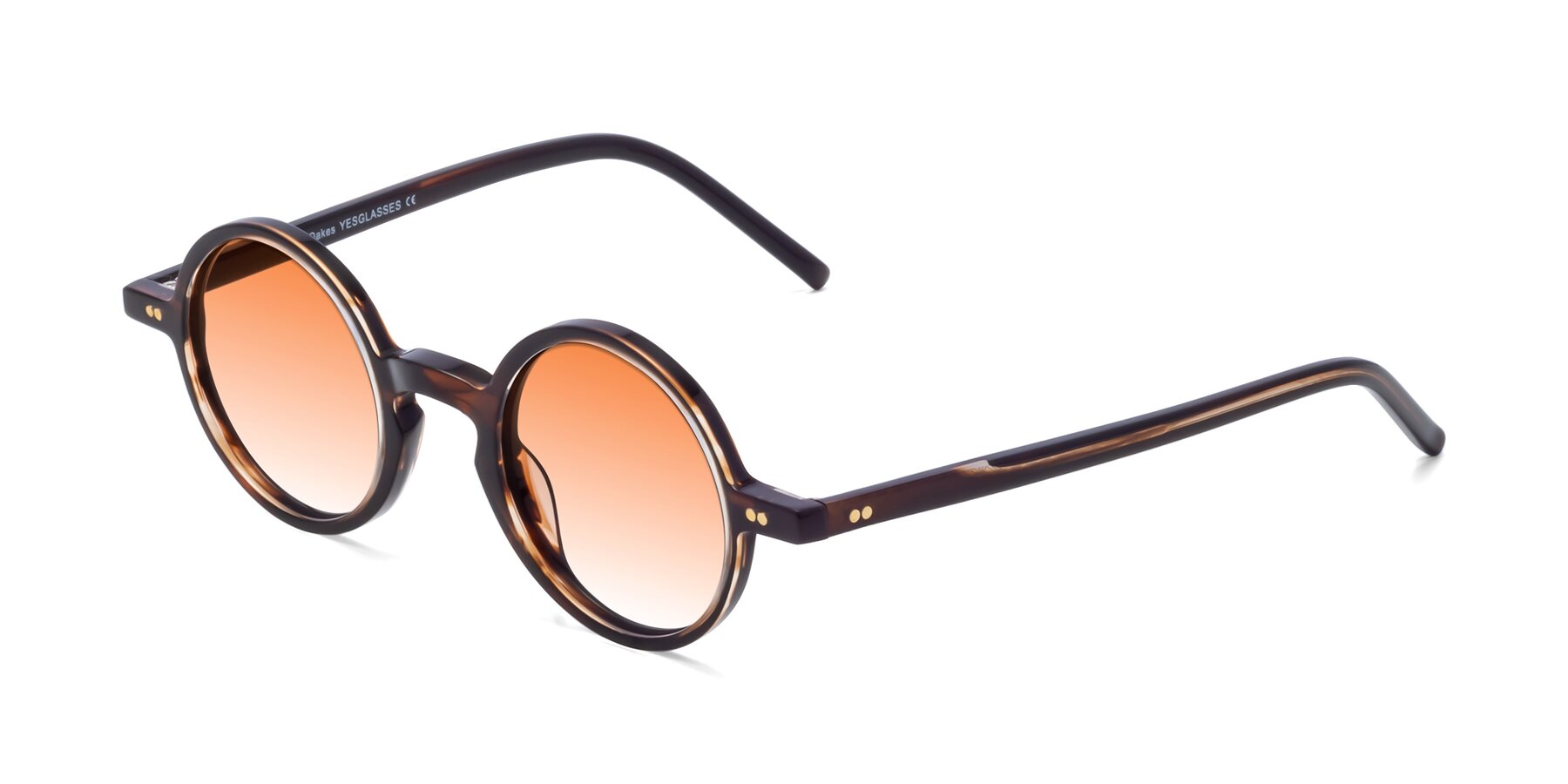 Angle of Oakes in Deep Brown Tortoise with Orange Gradient Lenses