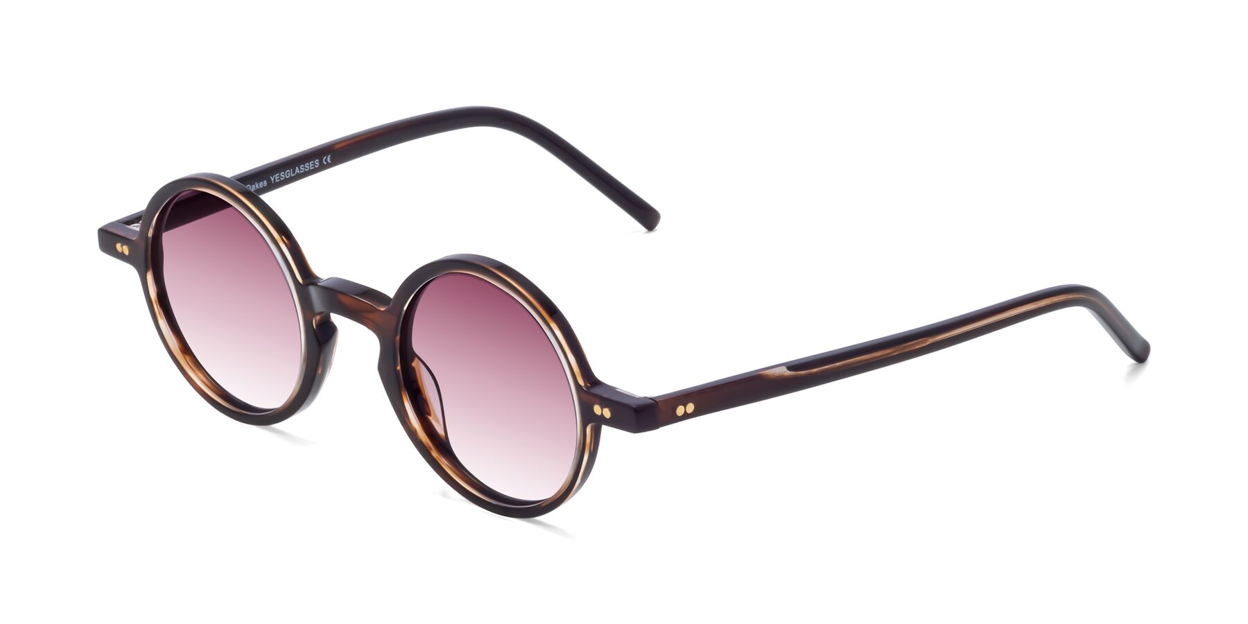 Angle of Oakes in Deep Brown Tortoise with Wine Gradient Lenses