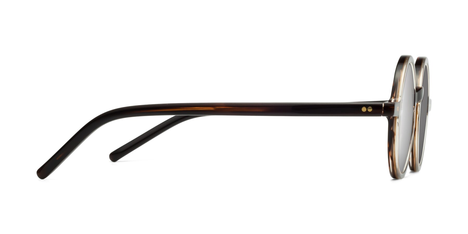 Side of Oakes in Deep Brown Tortoise with Silver Mirrored Lenses