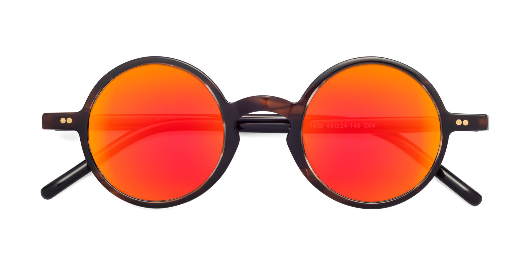 Folded Front of Oakes in Coffee with Red Gold Mirrored Lenses