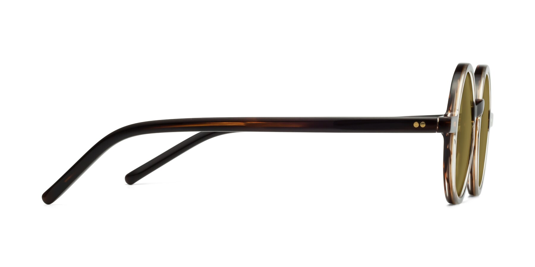 Side of Oakes in Deep Brown Tortoise with Brown Polarized Lenses