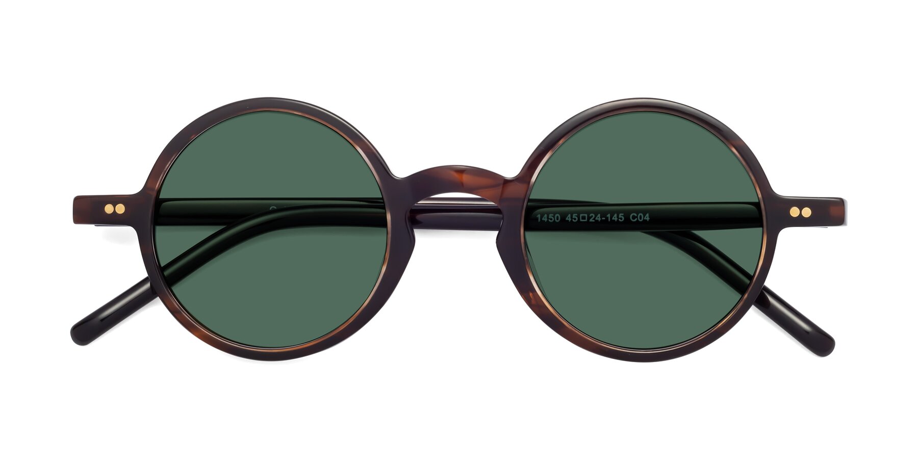 Folded Front of Oakes in Deep Brown Tortoise with Green Polarized Lenses