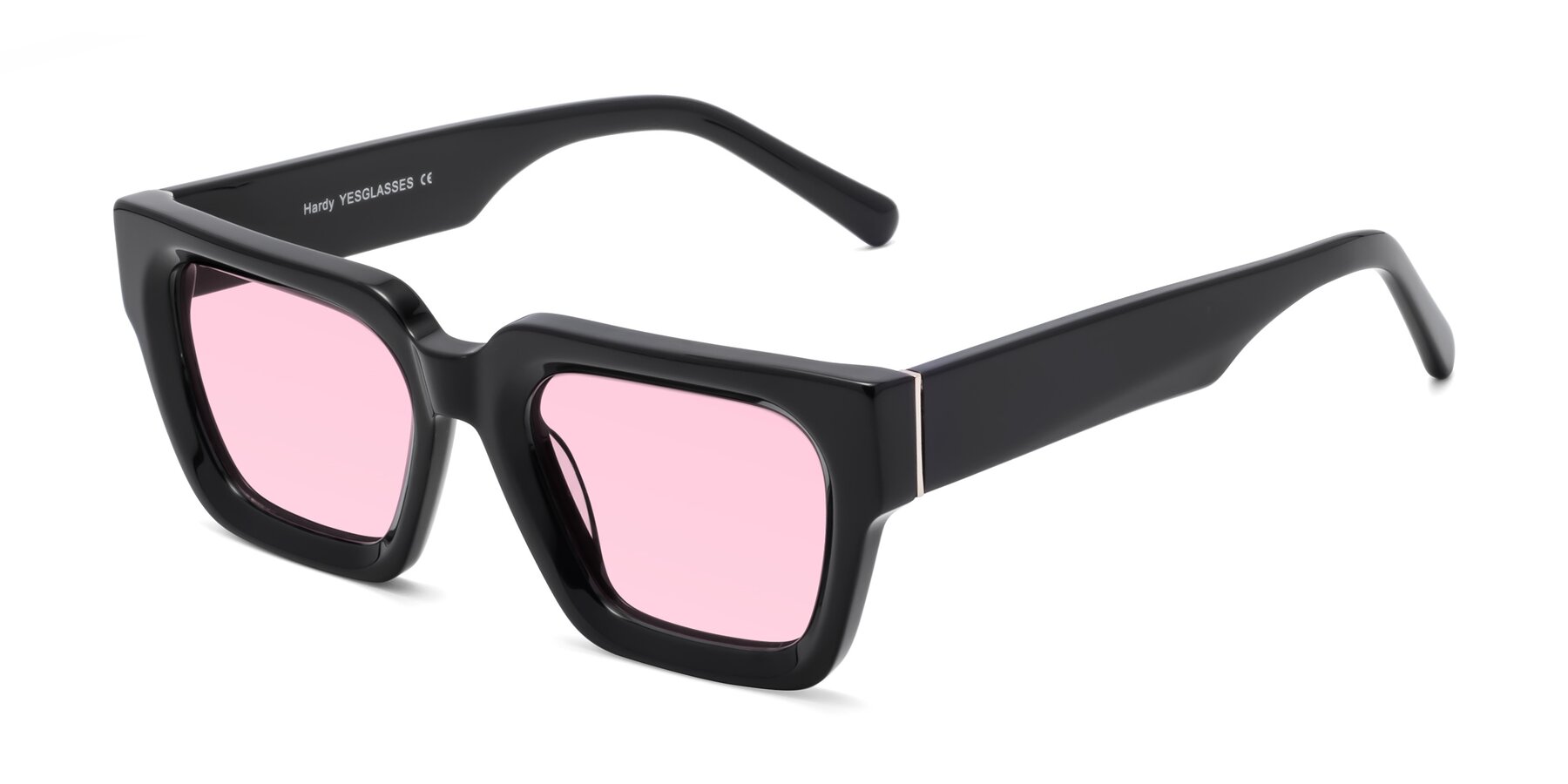Angle of Hardy in Black with Light Pink Tinted Lenses