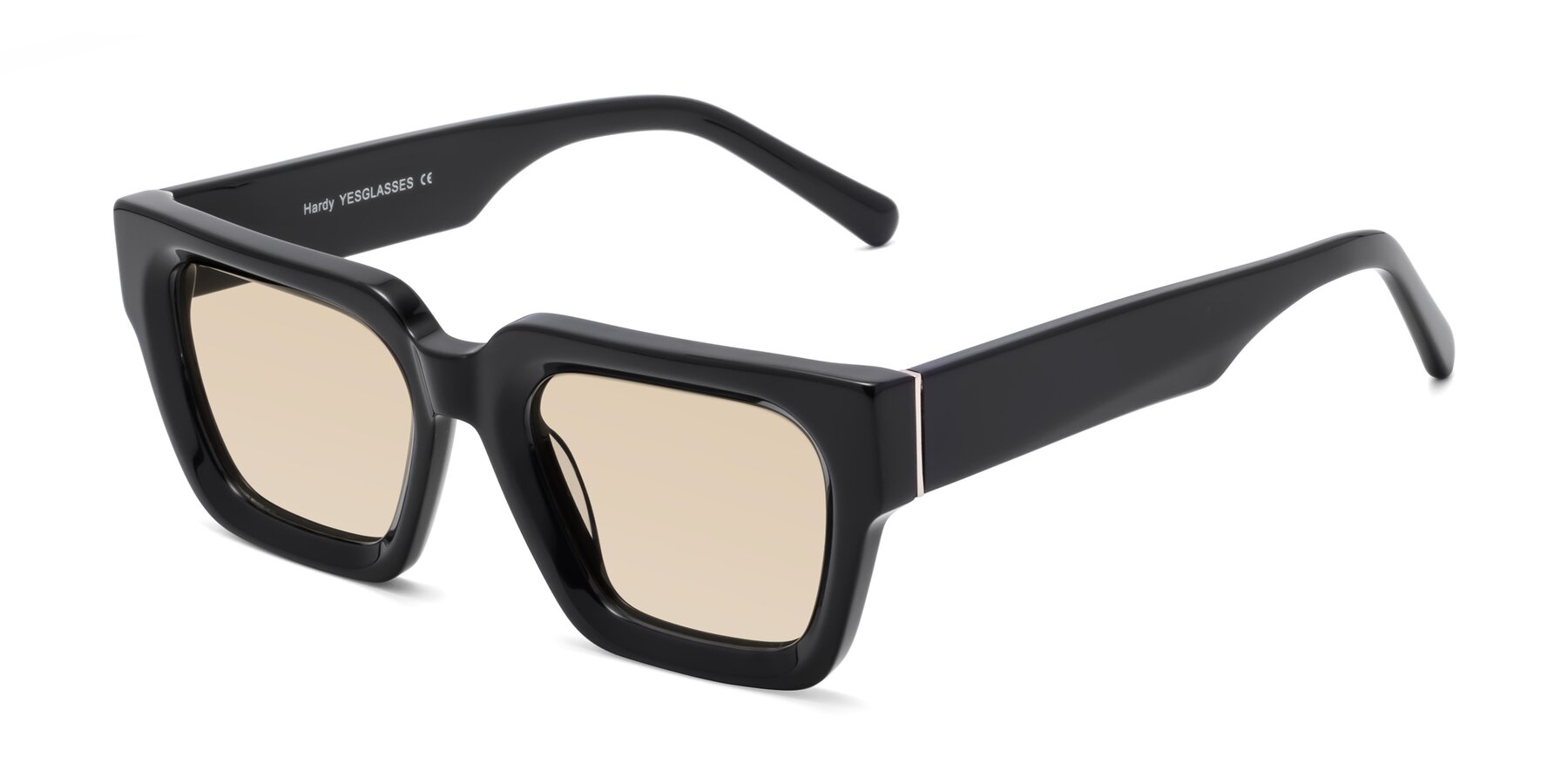 Angle of Hardy in Black with Light Brown Tinted Lenses