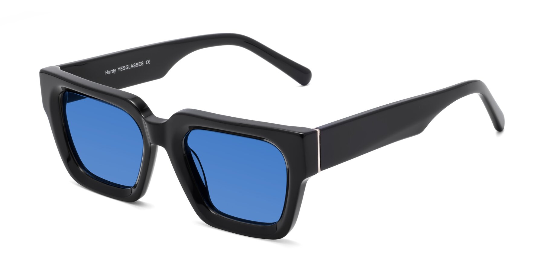 Angle of Hardy in Black with Blue Tinted Lenses