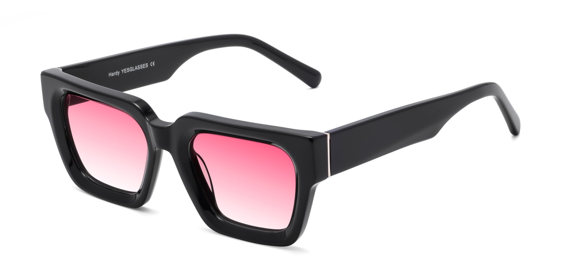 Angle of Hardy in Black with Pink Gradient Lenses