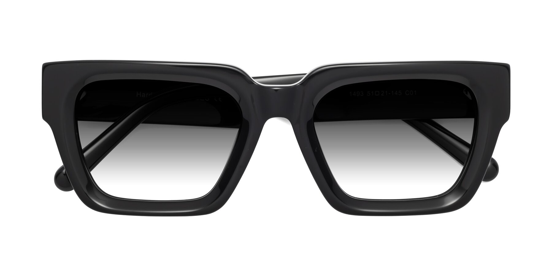 Folded Front of Hardy in Black with Gray Gradient Lenses