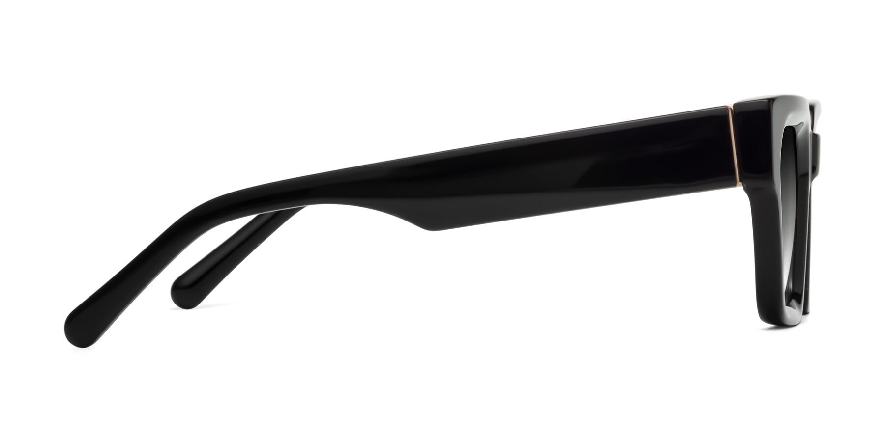 Side of Hardy in Black with Gray Gradient Lenses