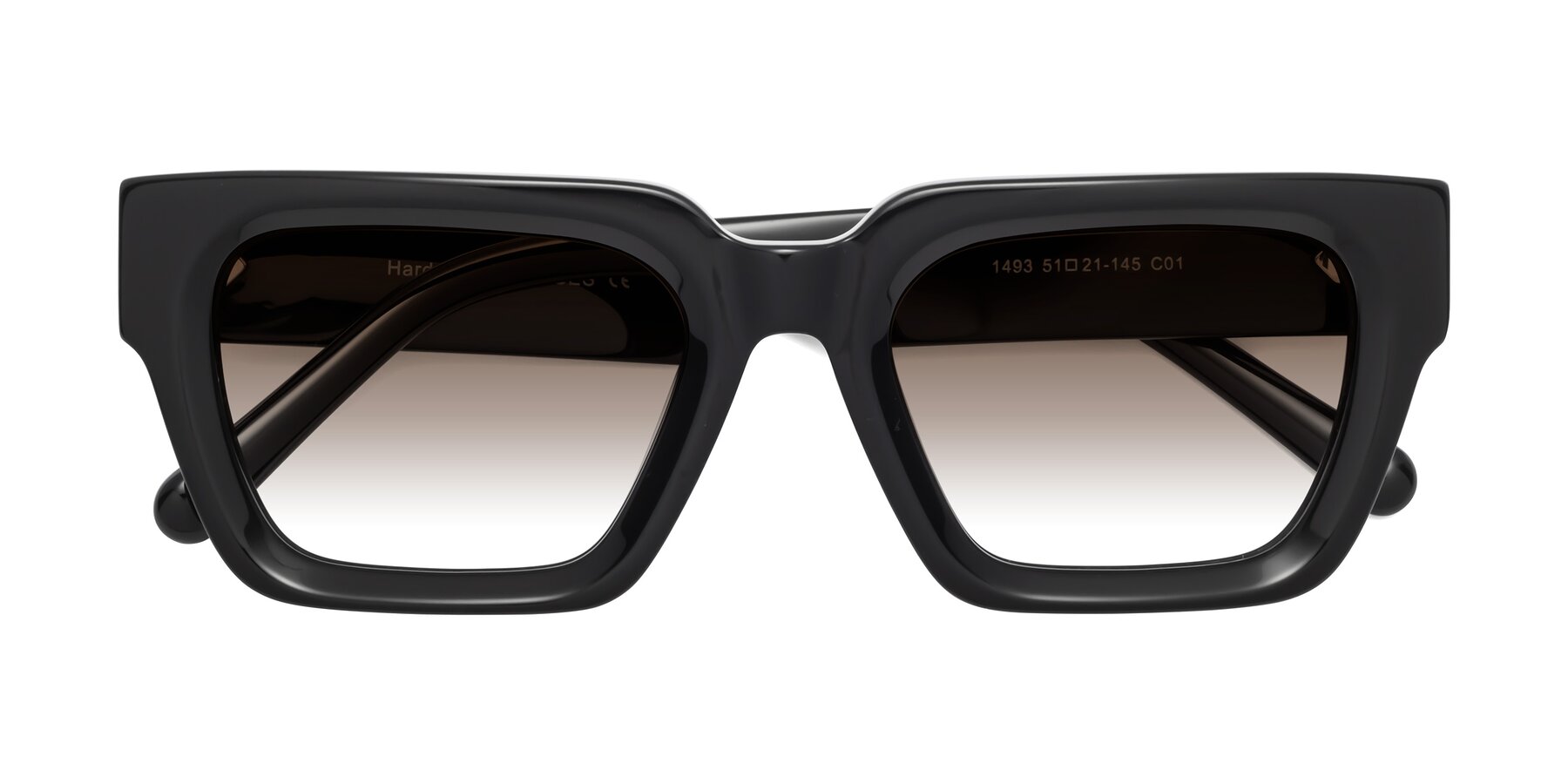 Folded Front of Hardy in Black with Brown Gradient Lenses
