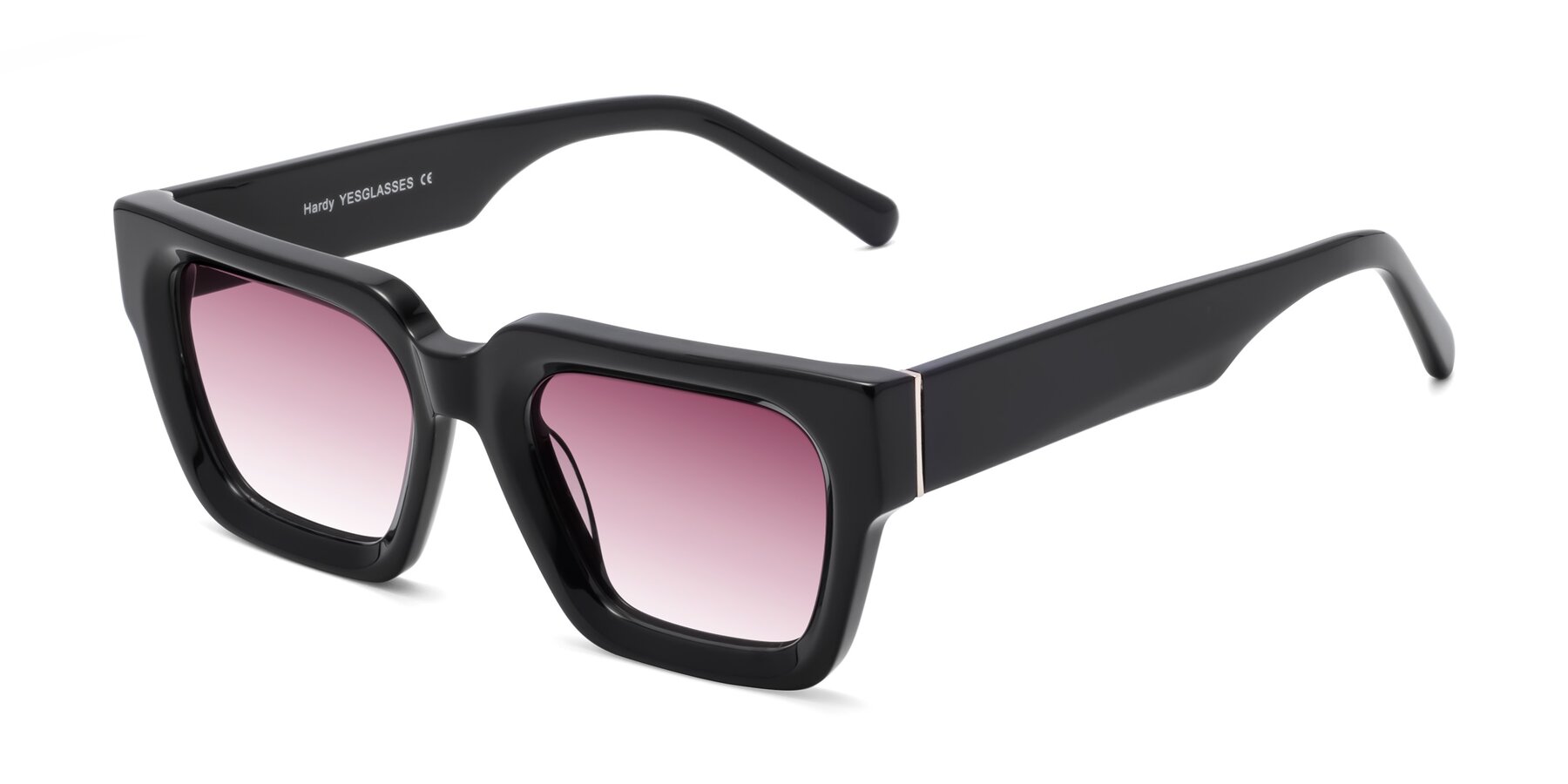 Angle of Hardy in Black with Wine Gradient Lenses