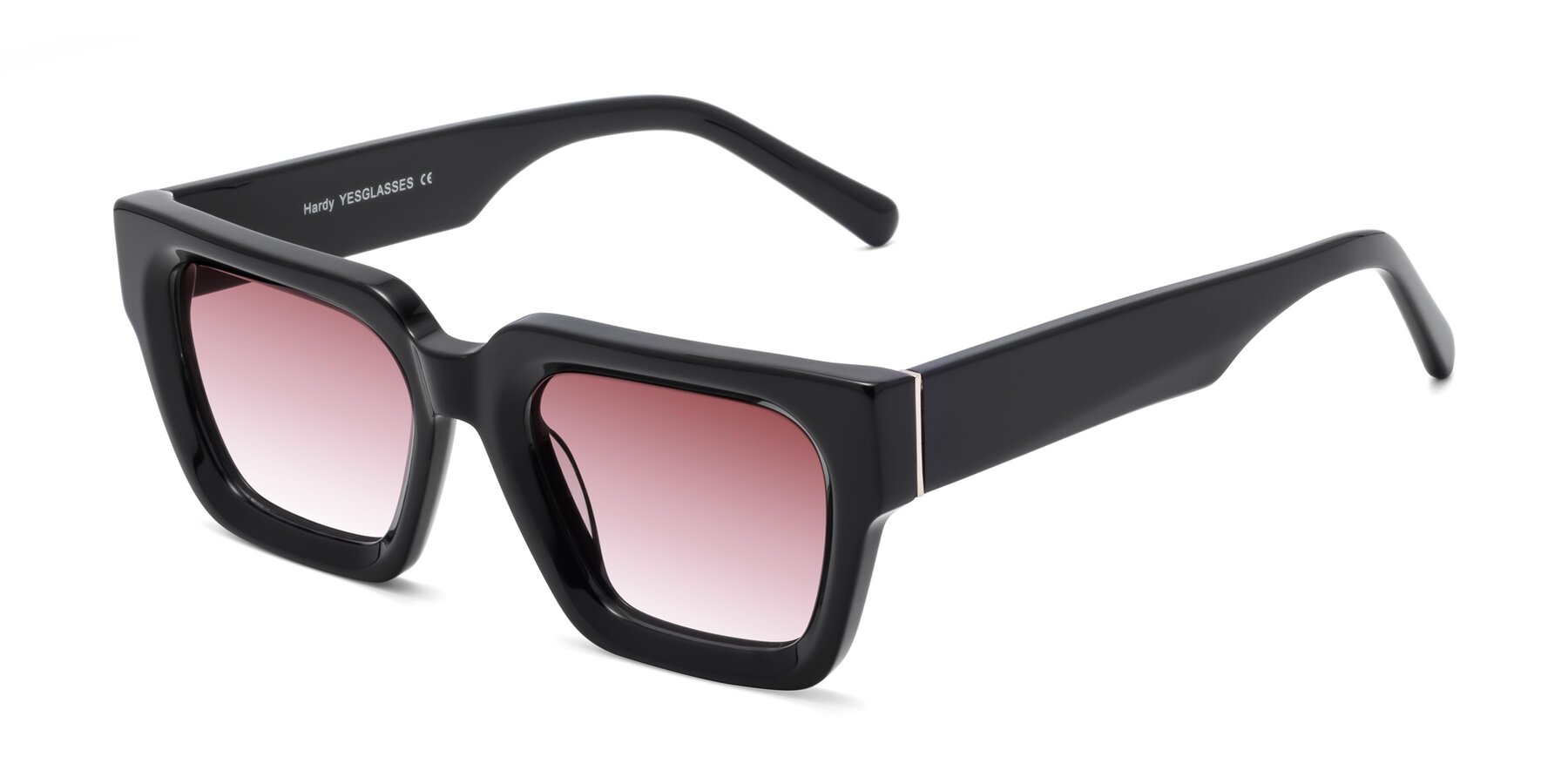 Angle of Hardy in Black with Garnet Gradient Lenses