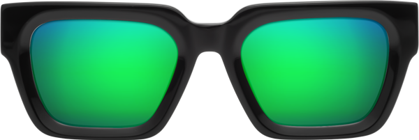 Hippie Specs Mirrored Adult Green Black