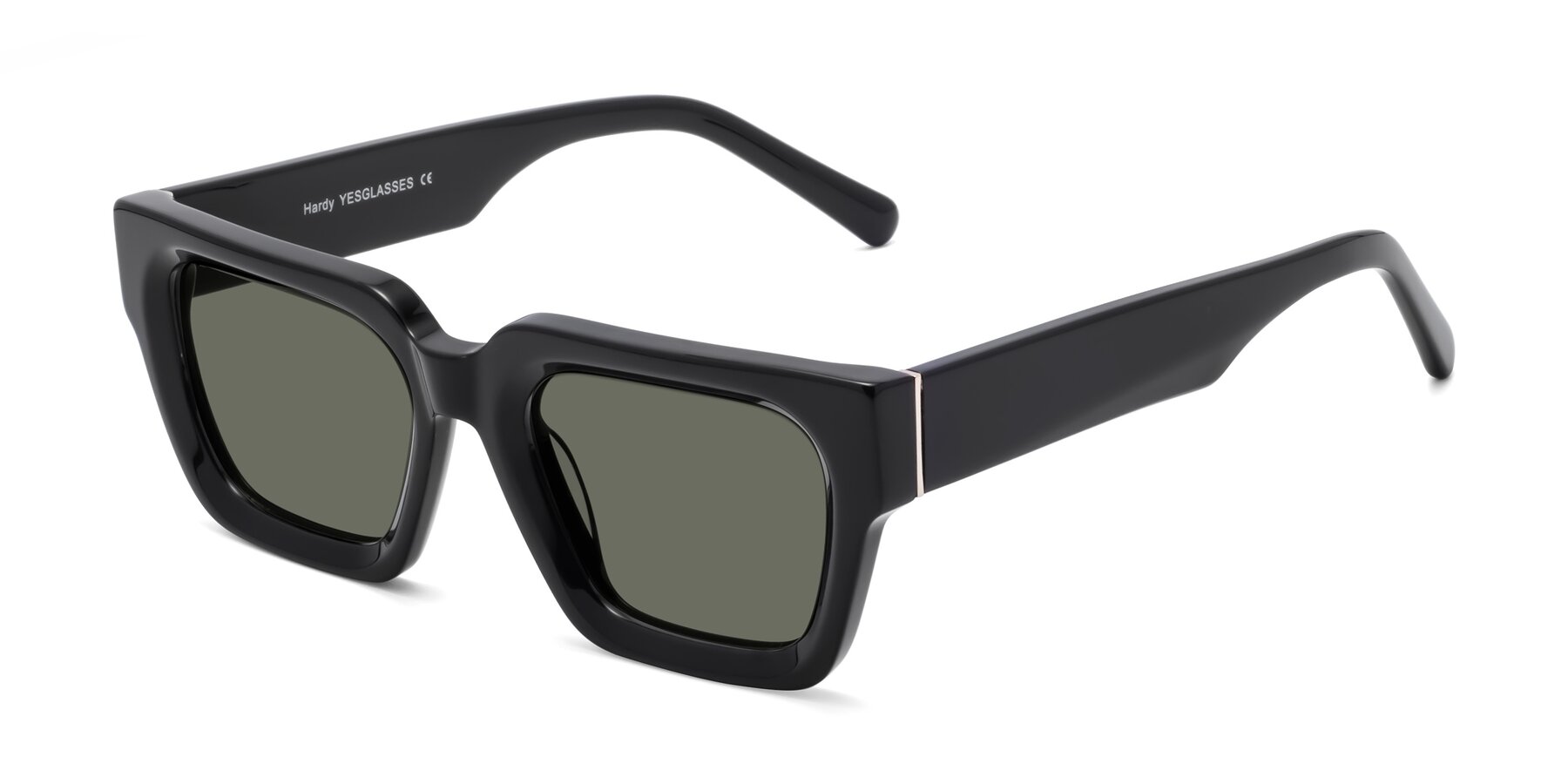Angle of Hardy in Black with Gray Polarized Lenses