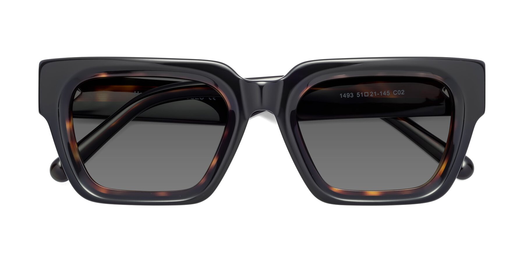 Folded Front of Hardy in Tortoise with Medium Gray Tinted Lenses