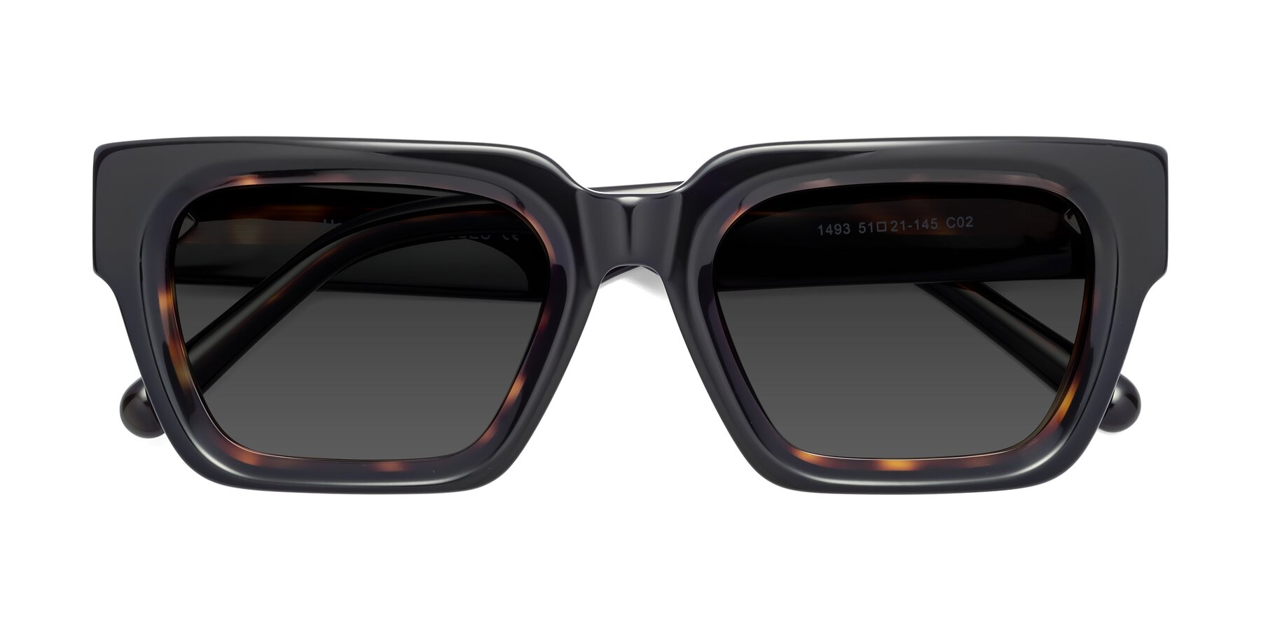 Folded Front of Hardy in Tortoise with Gray Tinted Lenses