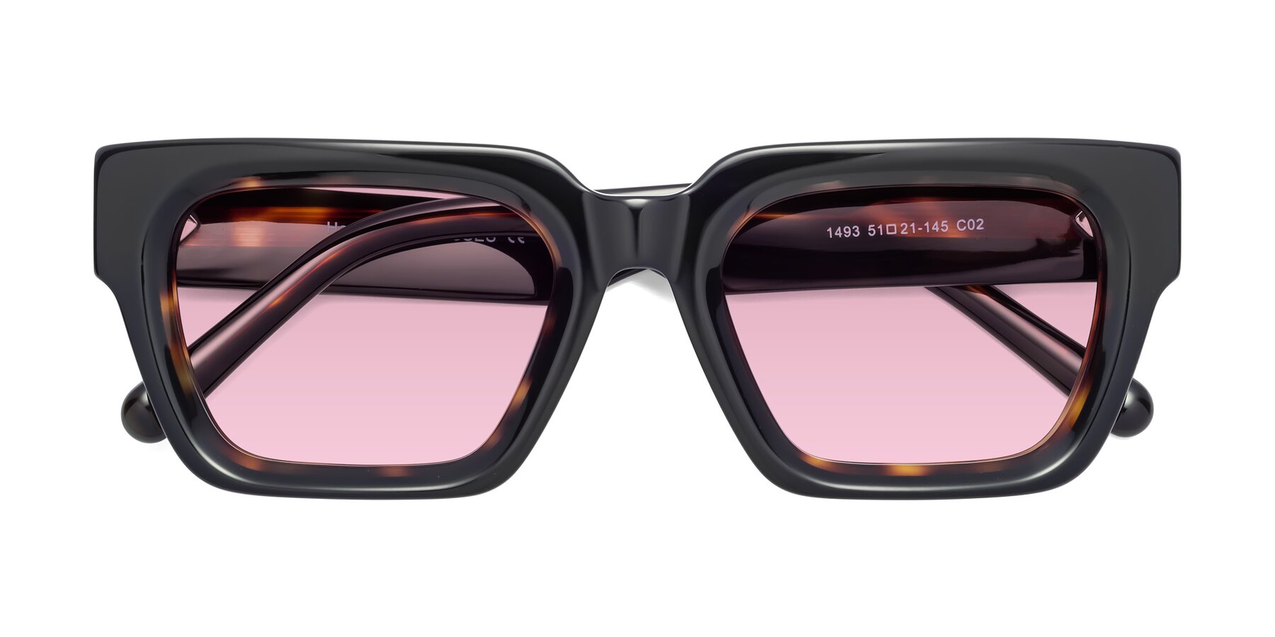 Folded Front of Hardy in Tortoise with Light Wine Tinted Lenses