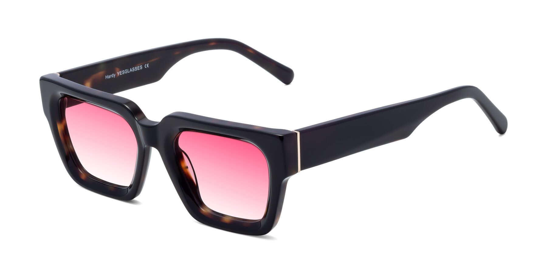 Angle of Hardy in Tortoise with Pink Gradient Lenses