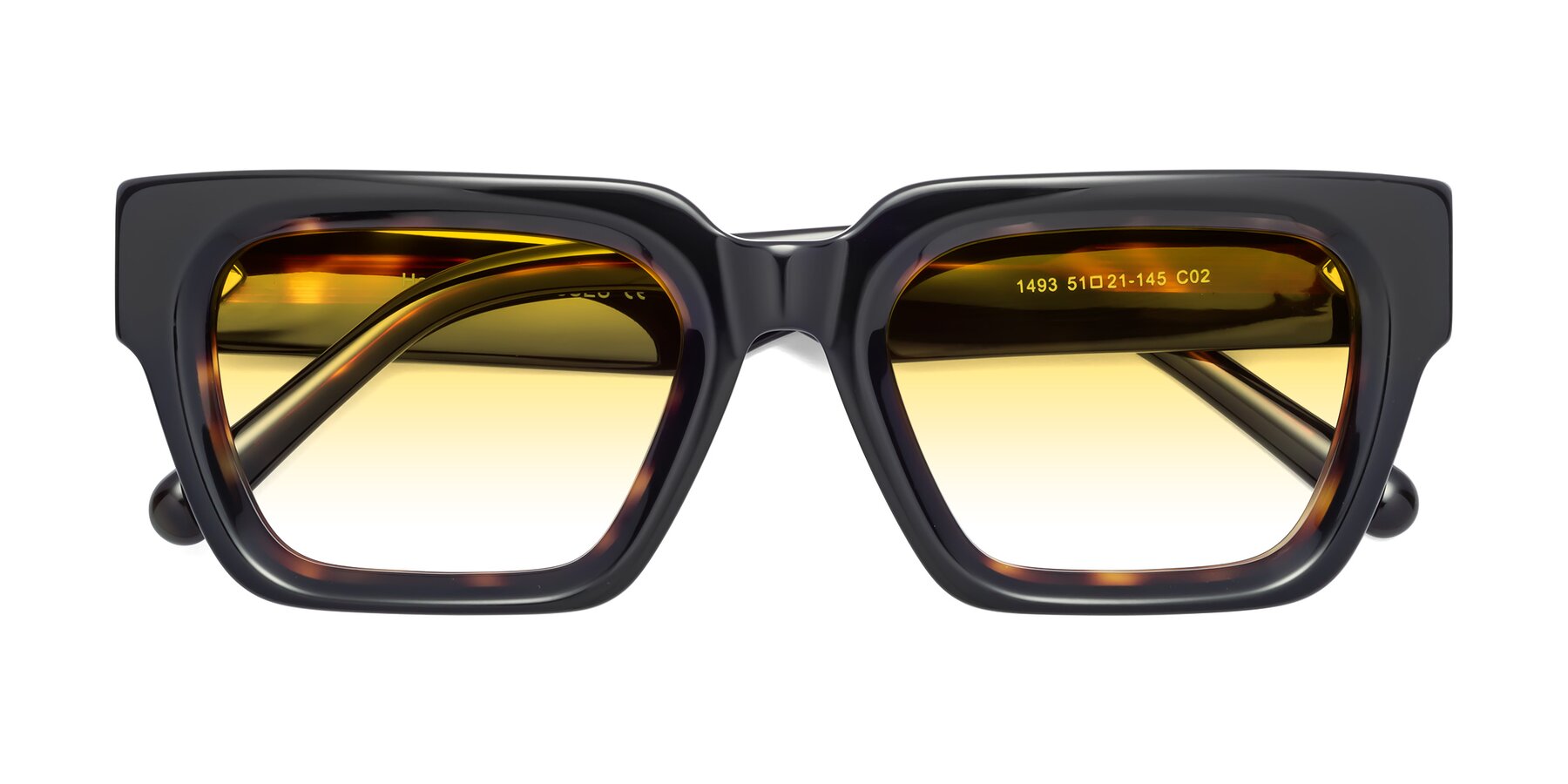 Folded Front of Hardy in Tortoise with Yellow Gradient Lenses