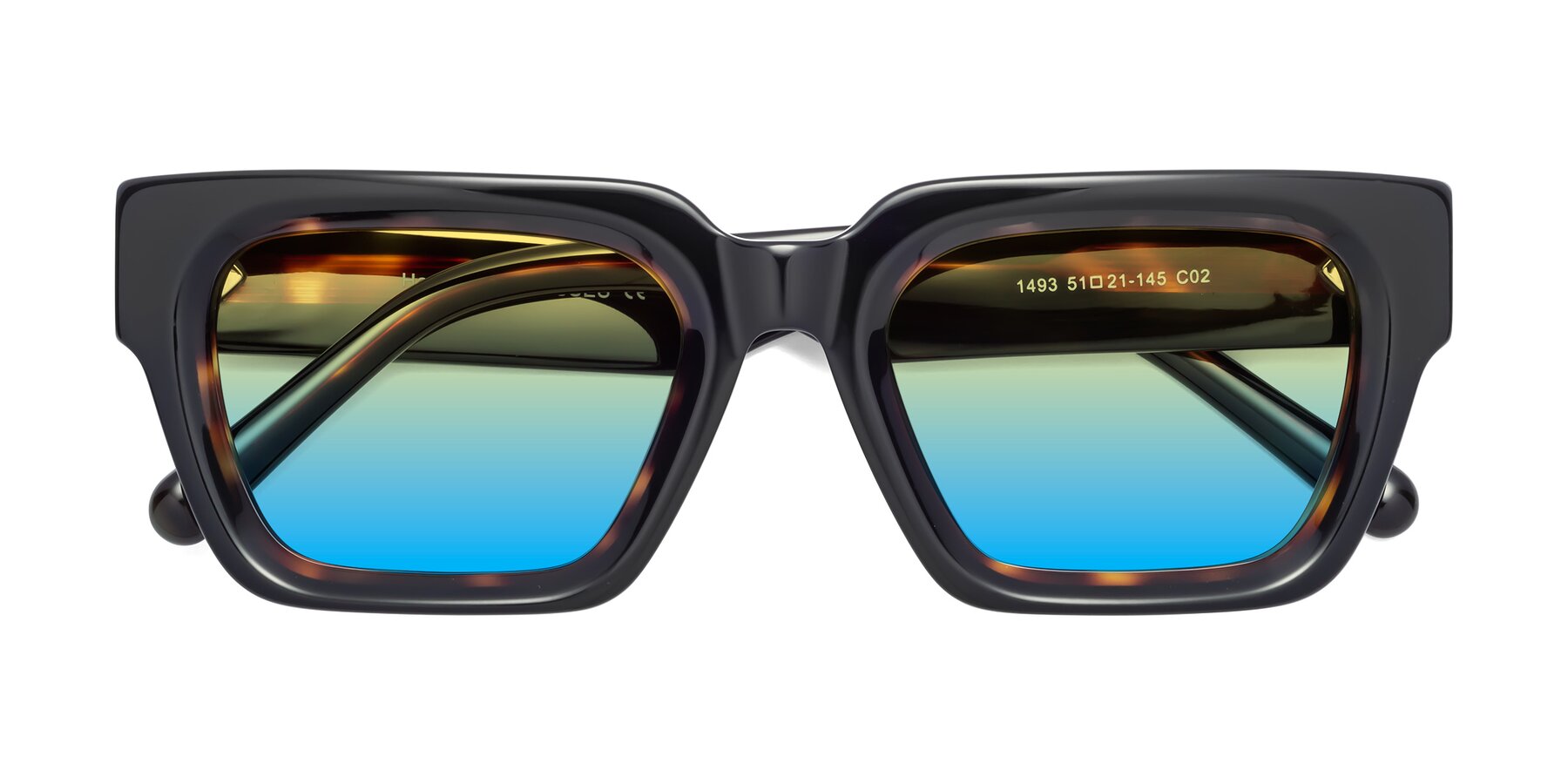 Folded Front of Hardy in Tortoise with Yellow / Blue Gradient Lenses