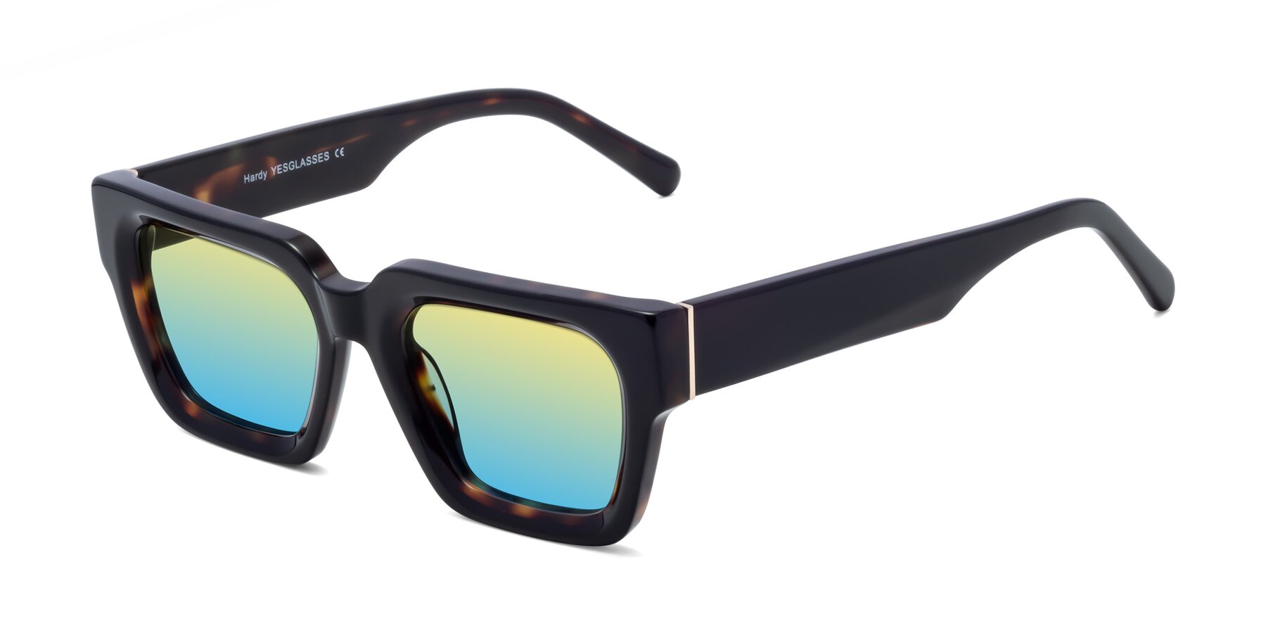 Angle of Hardy in Tortoise with Yellow / Blue Gradient Lenses
