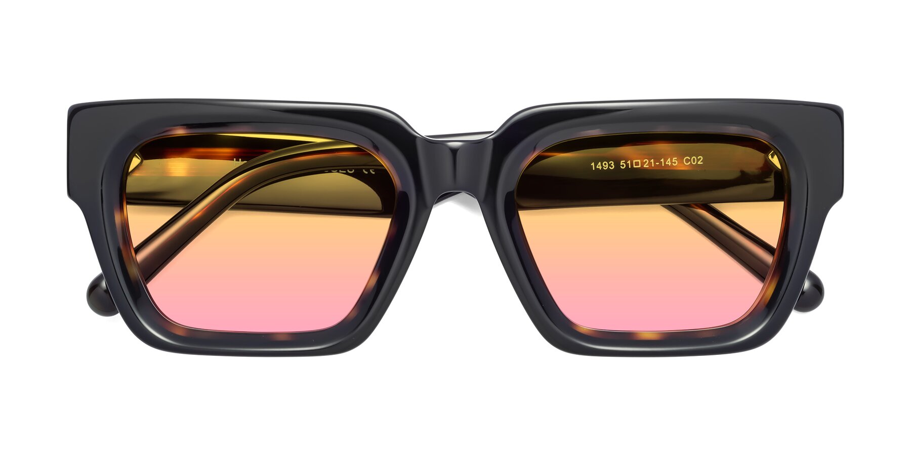 Folded Front of Hardy in Tortoise with Yellow / Pink Gradient Lenses