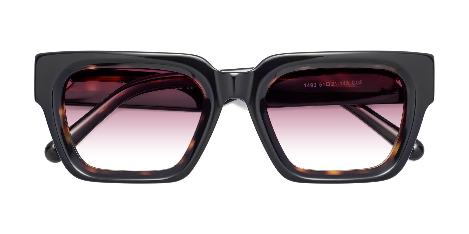 Folded Front of Hardy in Tortoise with Wine Gradient Lenses