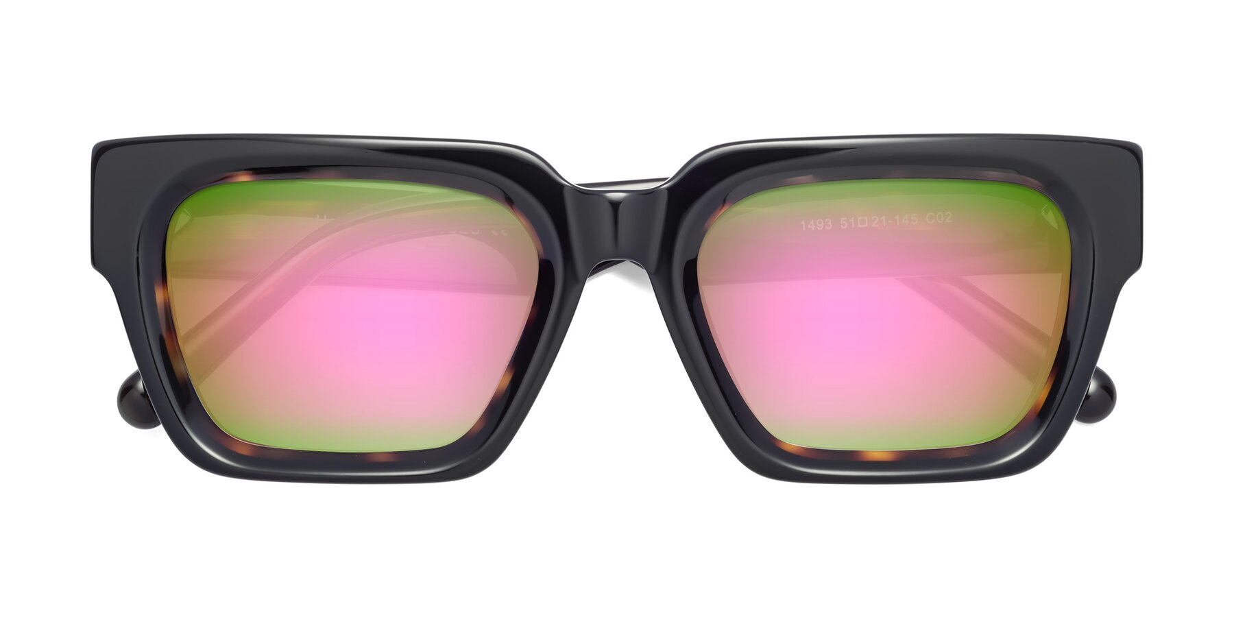 Folded Front of Hardy in Tortoise with Pink Mirrored Lenses