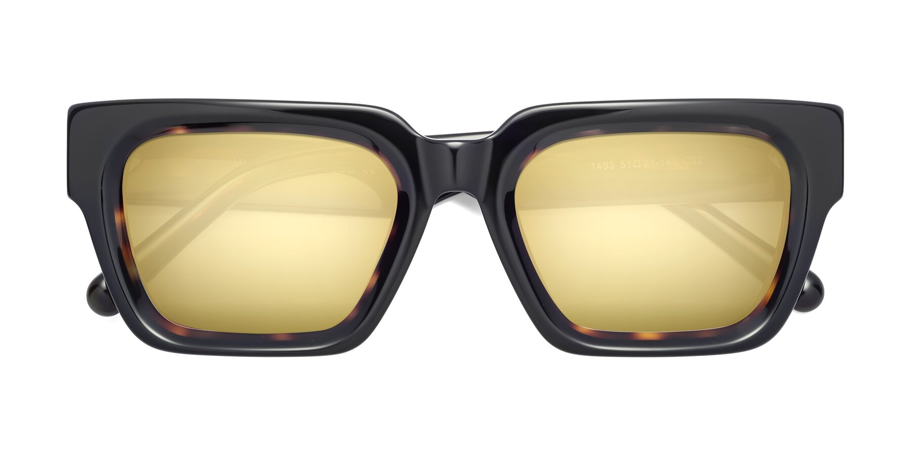 Folded Front of Hardy in Tortoise with Gold Mirrored Lenses