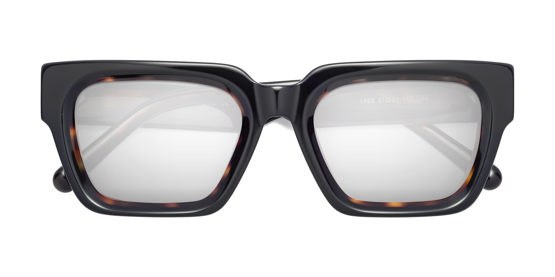 Folded Front of Hardy in Tortoise with Silver Mirrored Lenses