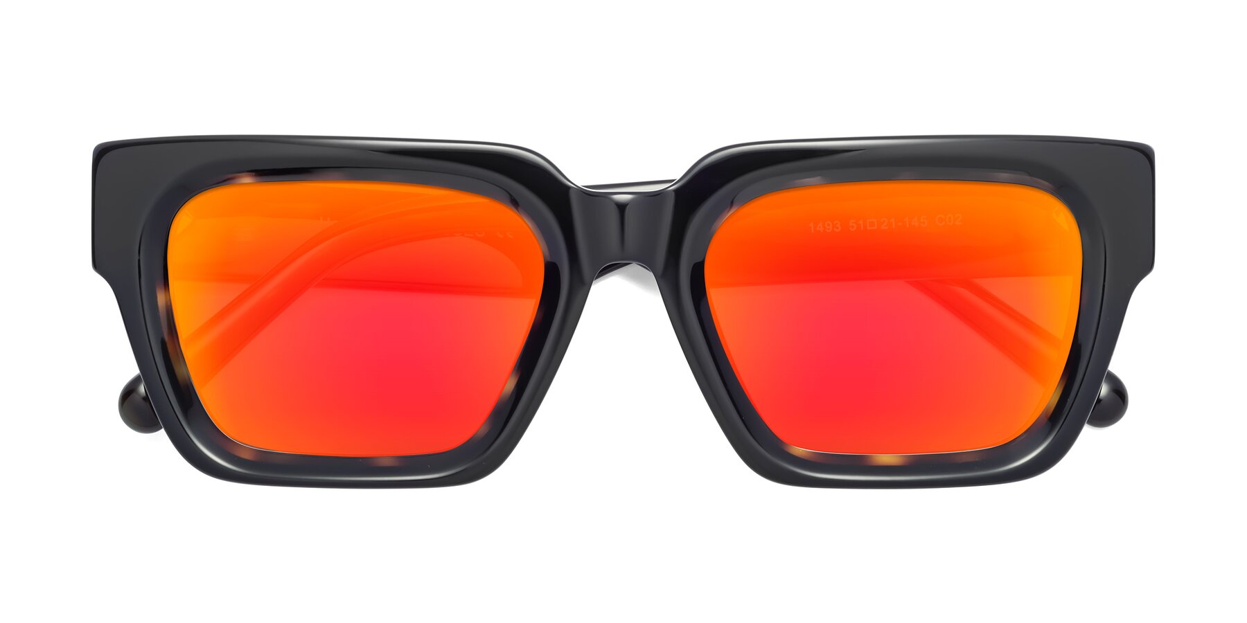 Folded Front of Hardy in Tortoise with Red Gold Mirrored Lenses
