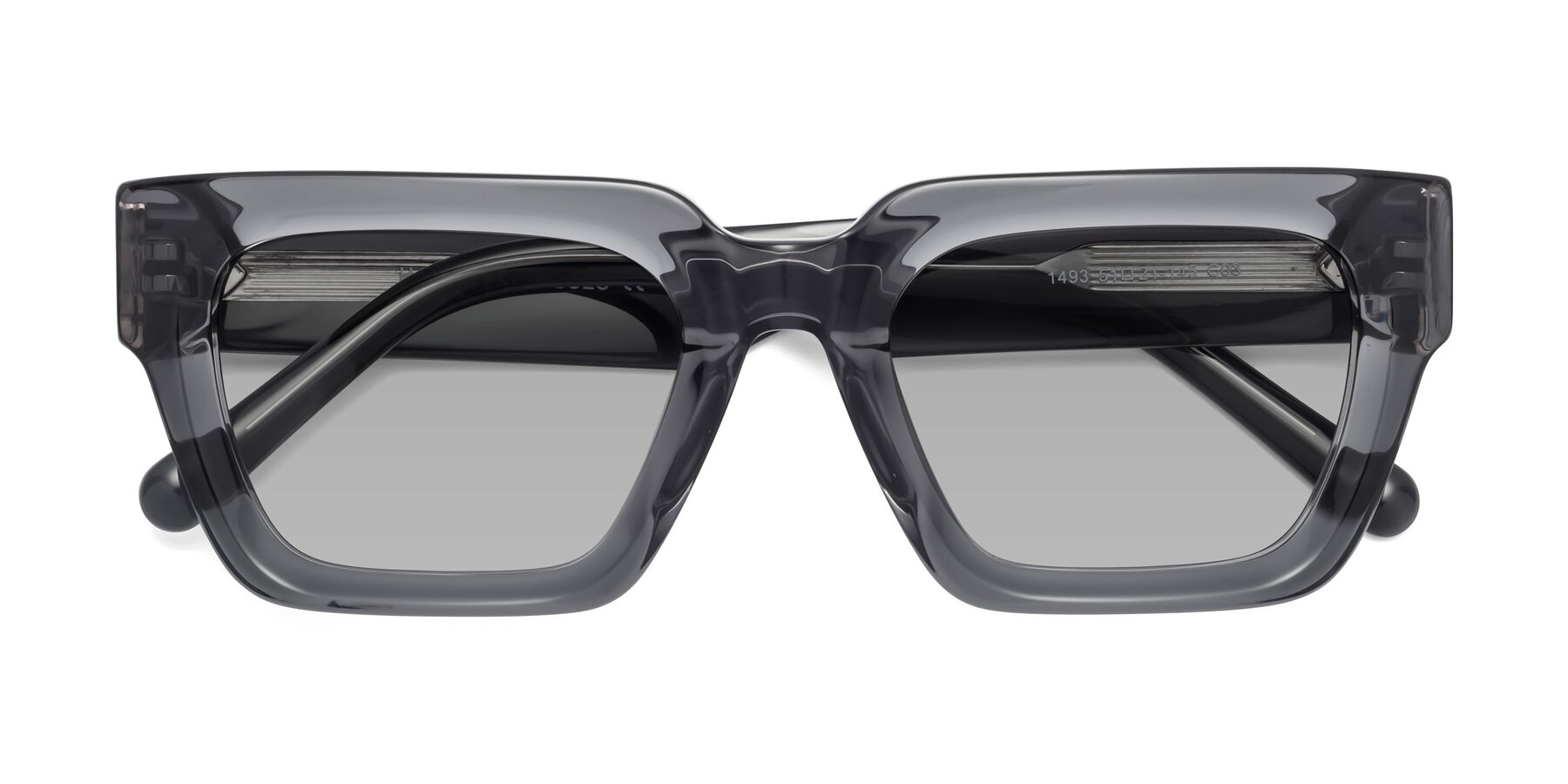 Folded Front of Hardy in Translucent Gray with Light Gray Tinted Lenses