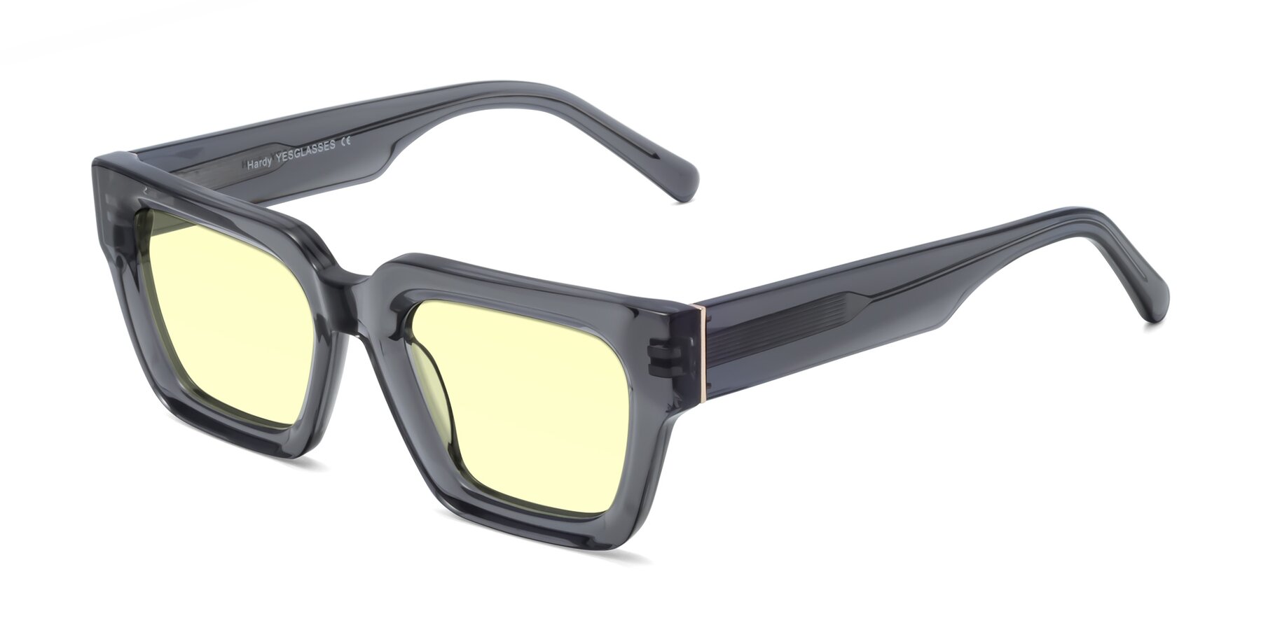 Angle of Hardy in Translucent Gray with Light Yellow Tinted Lenses