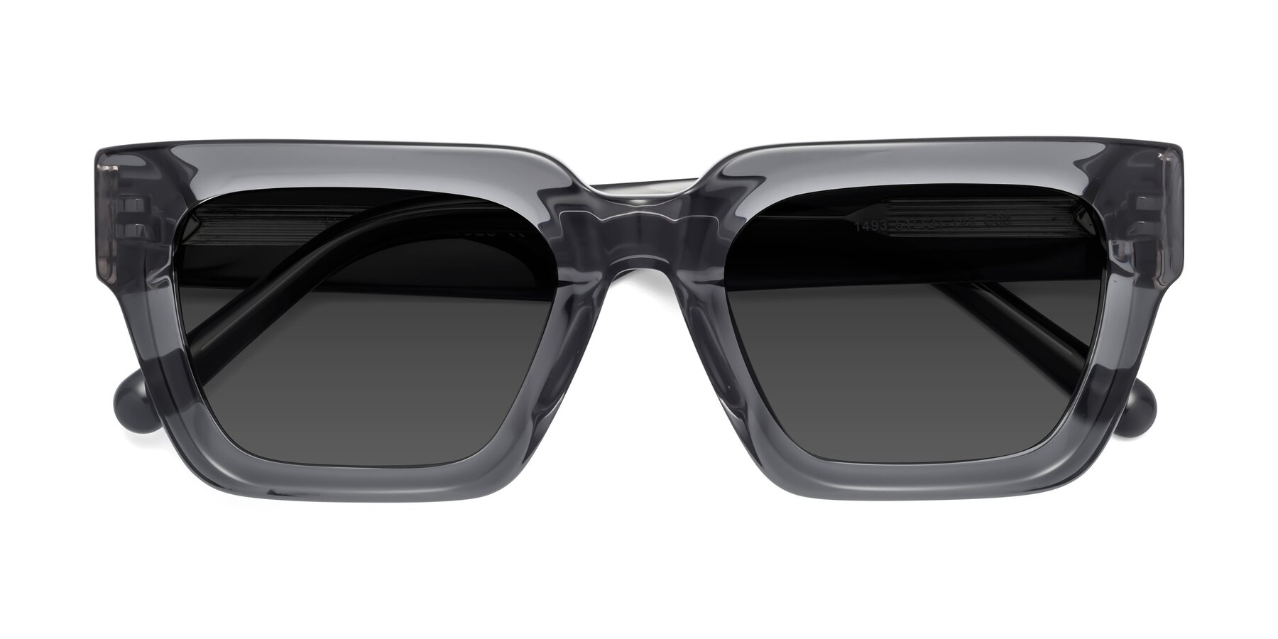 Folded Front of Hardy in Translucent Gray with Gray Tinted Lenses