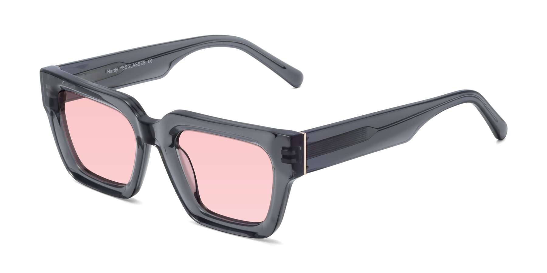 Angle of Hardy in Translucent Gray with Light Garnet Tinted Lenses