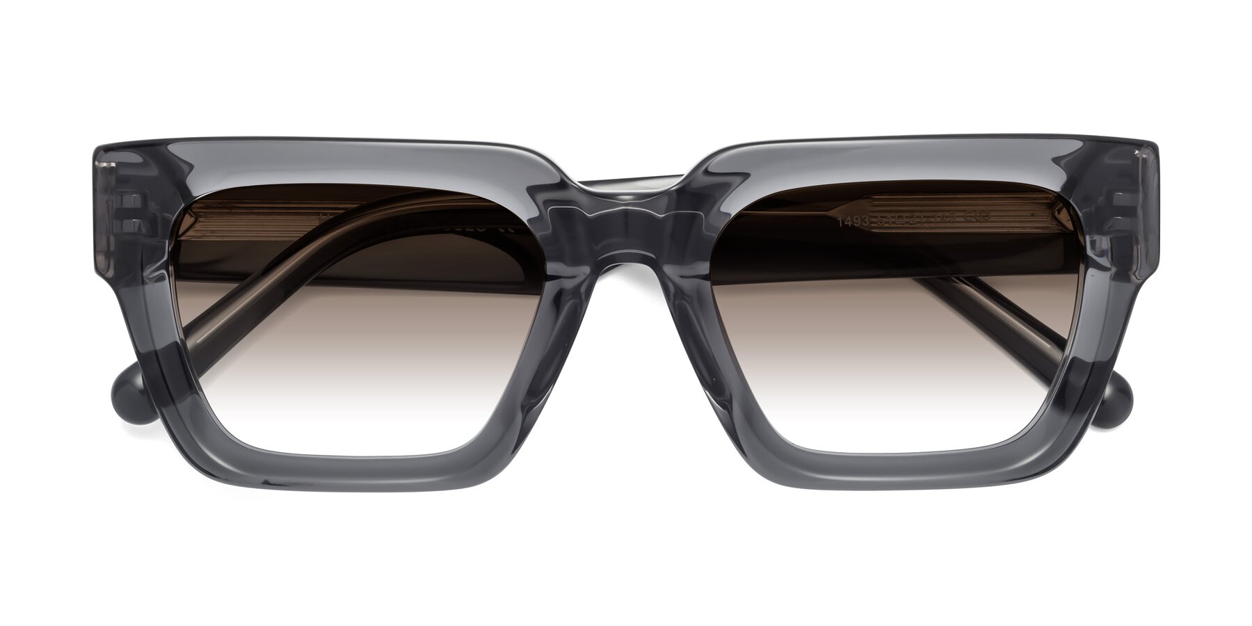 Folded Front of Hardy in Translucent Gray with Brown Gradient Lenses