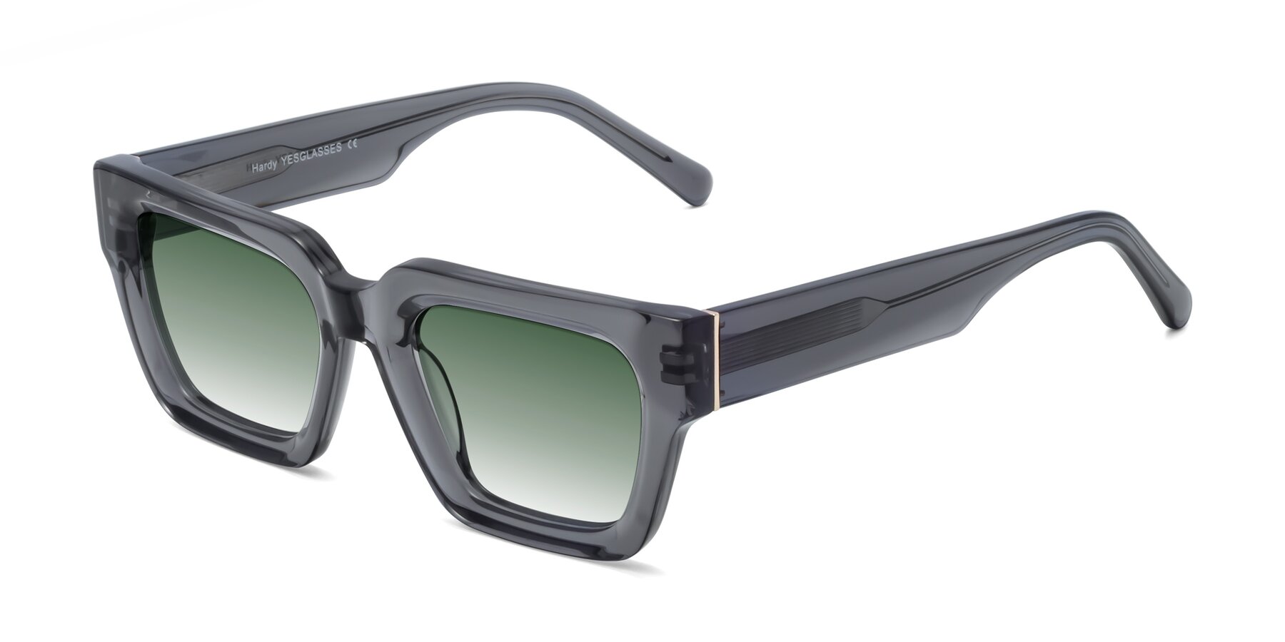Angle of Hardy in Translucent Gray with Green Gradient Lenses