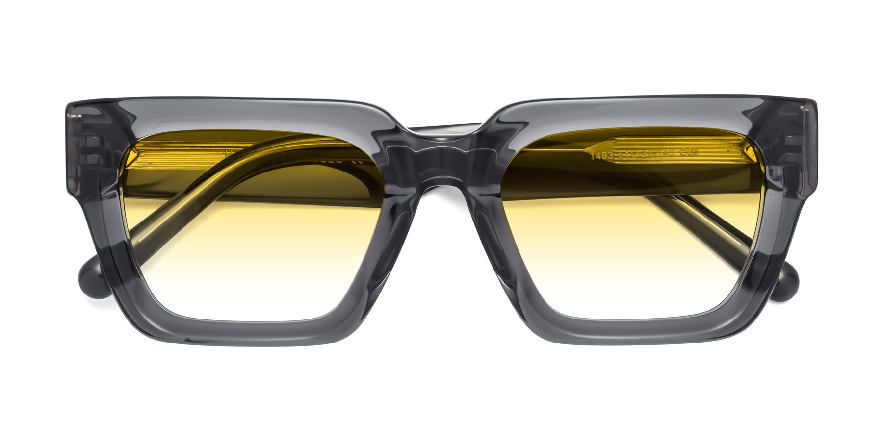 Folded Front of Hardy in Translucent Gray with Yellow Gradient Lenses