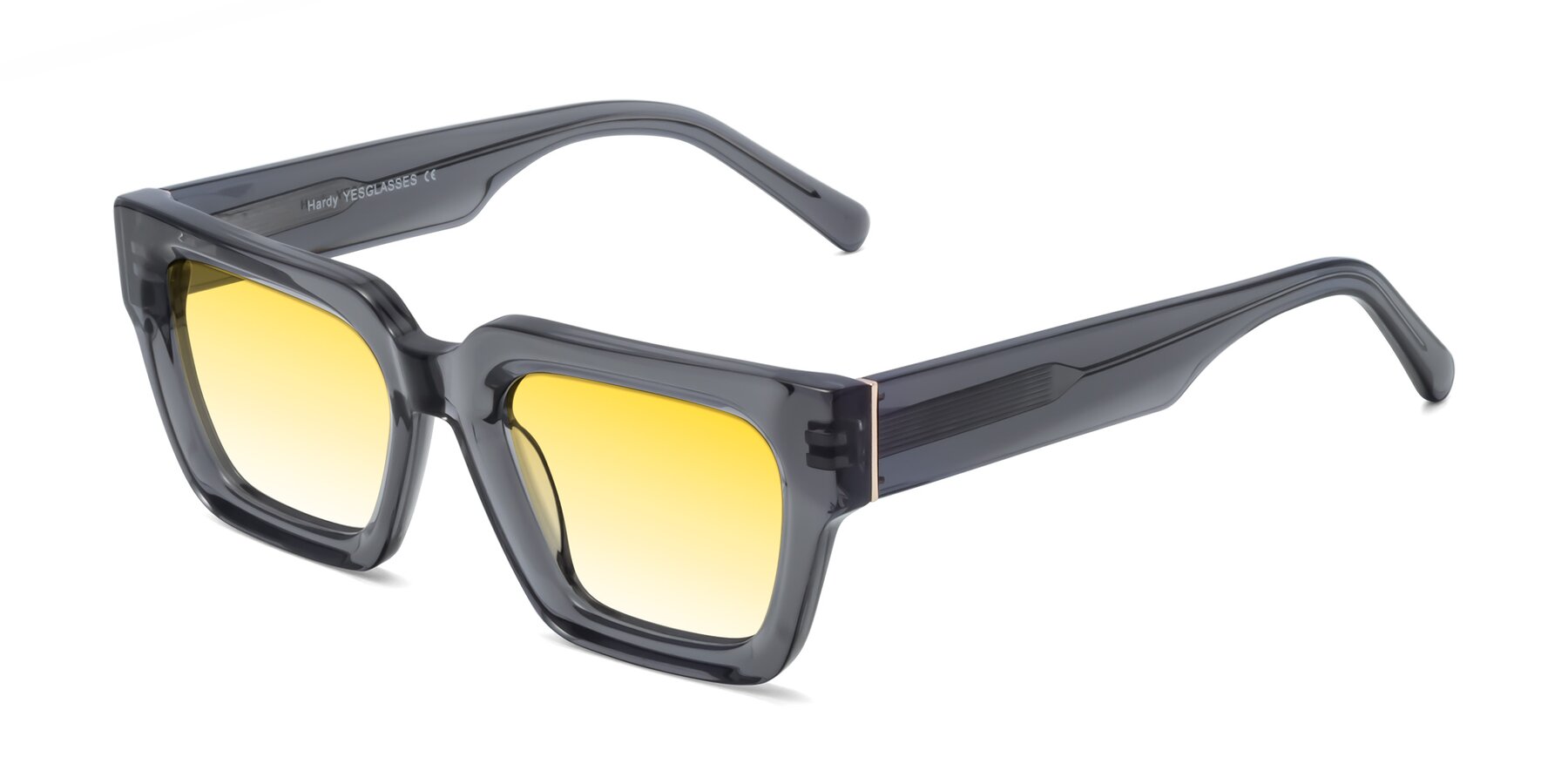 Angle of Hardy in Translucent Gray with Yellow Gradient Lenses