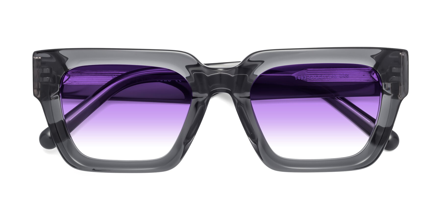 Folded Front of Hardy in Translucent Gray with Purple Gradient Lenses