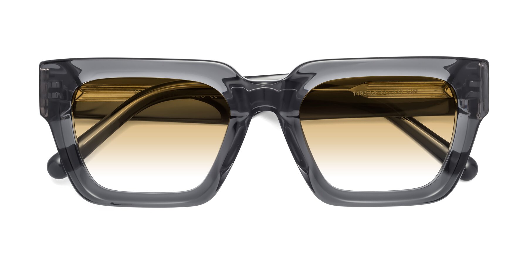 Folded Front of Hardy in Translucent Gray with Champagne Gradient Lenses