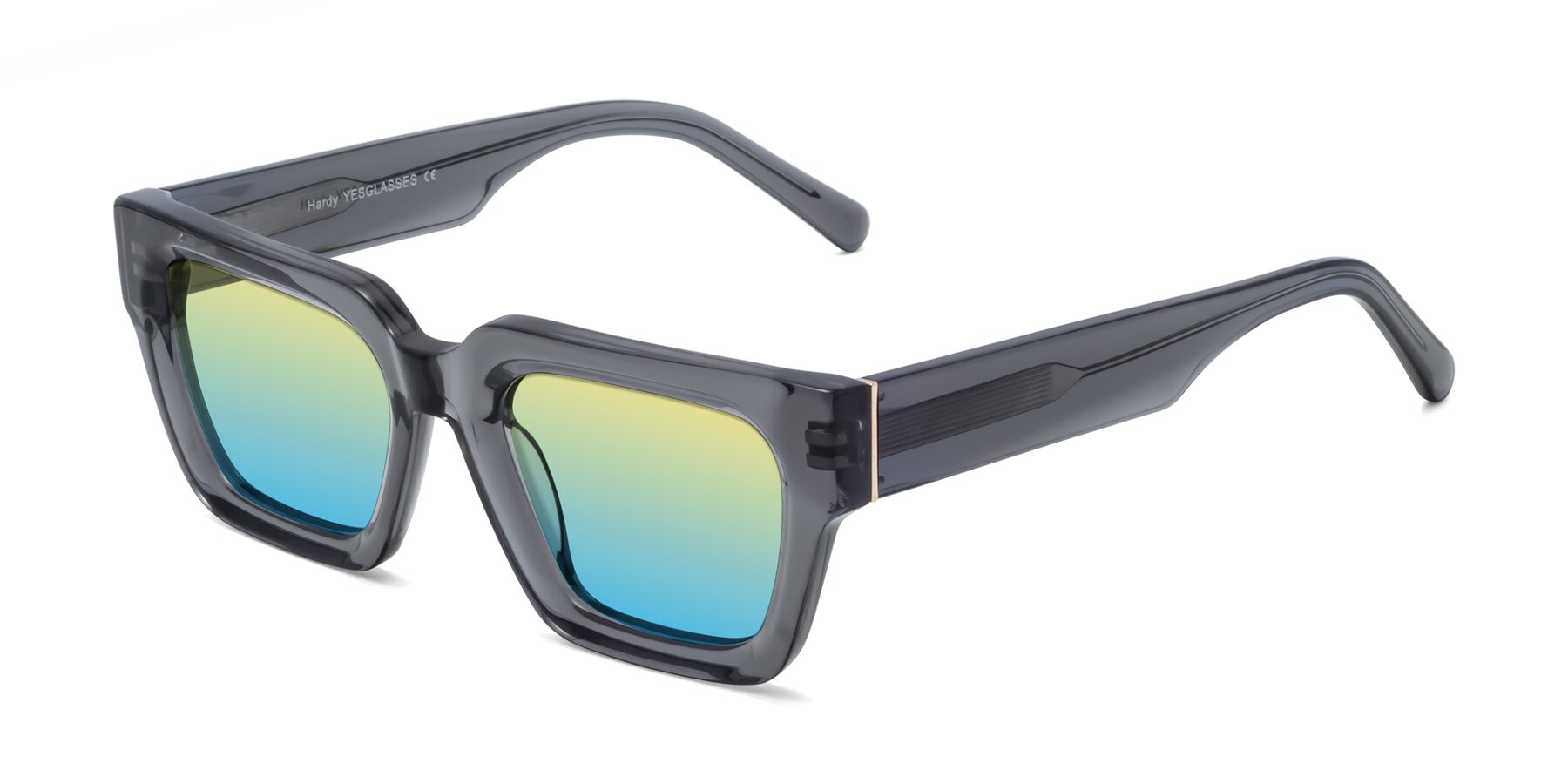 Angle of Hardy in Translucent Gray with Yellow / Blue Gradient Lenses
