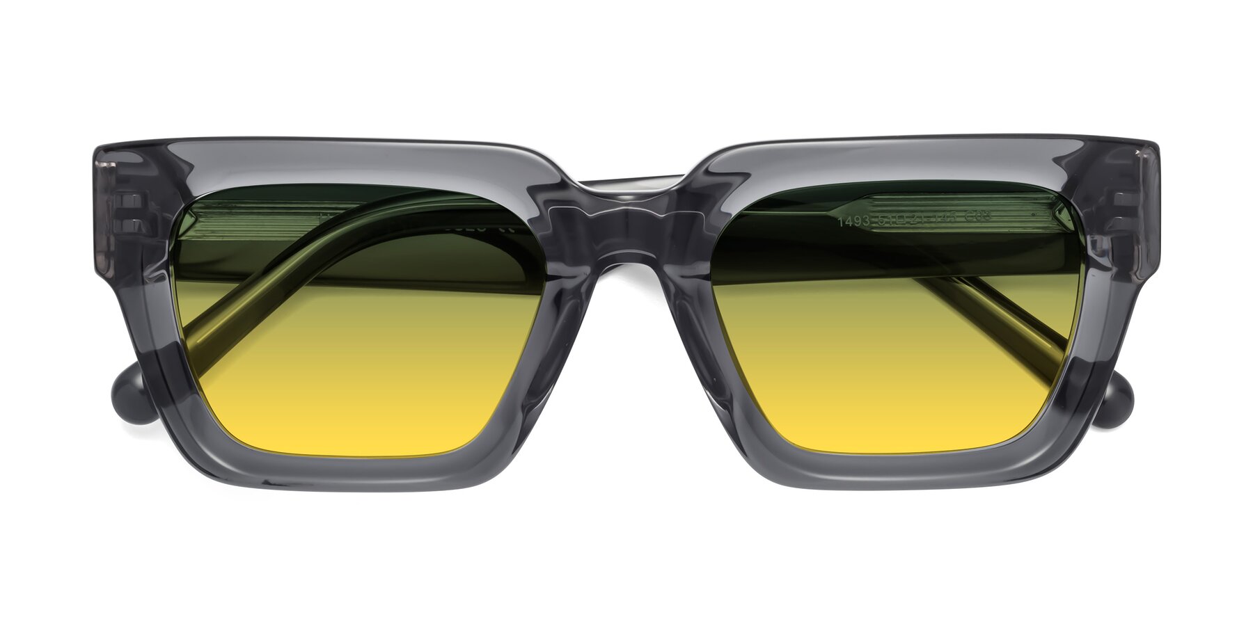 Folded Front of Hardy in Translucent Gray with Green / Yellow Gradient Lenses