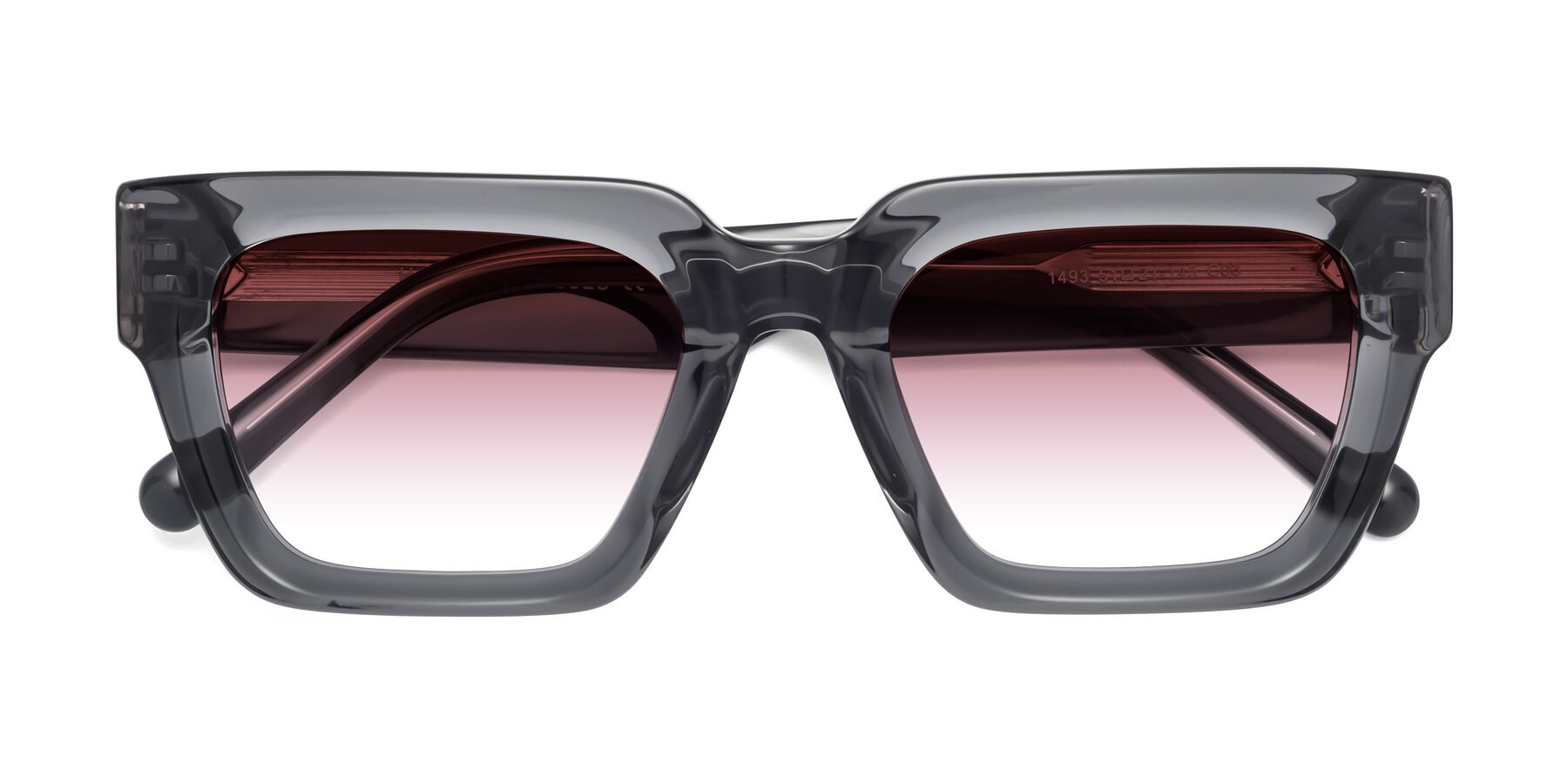 Folded Front of Hardy in Translucent Gray with Garnet Gradient Lenses