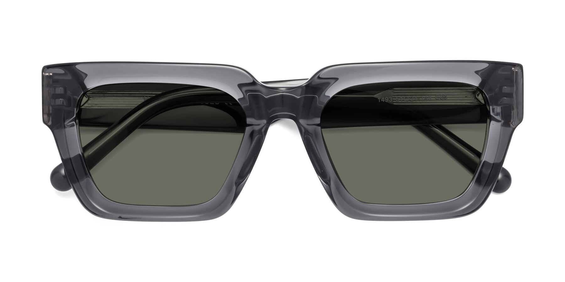 Folded Front of Hardy in Translucent Gray with Gray Polarized Lenses