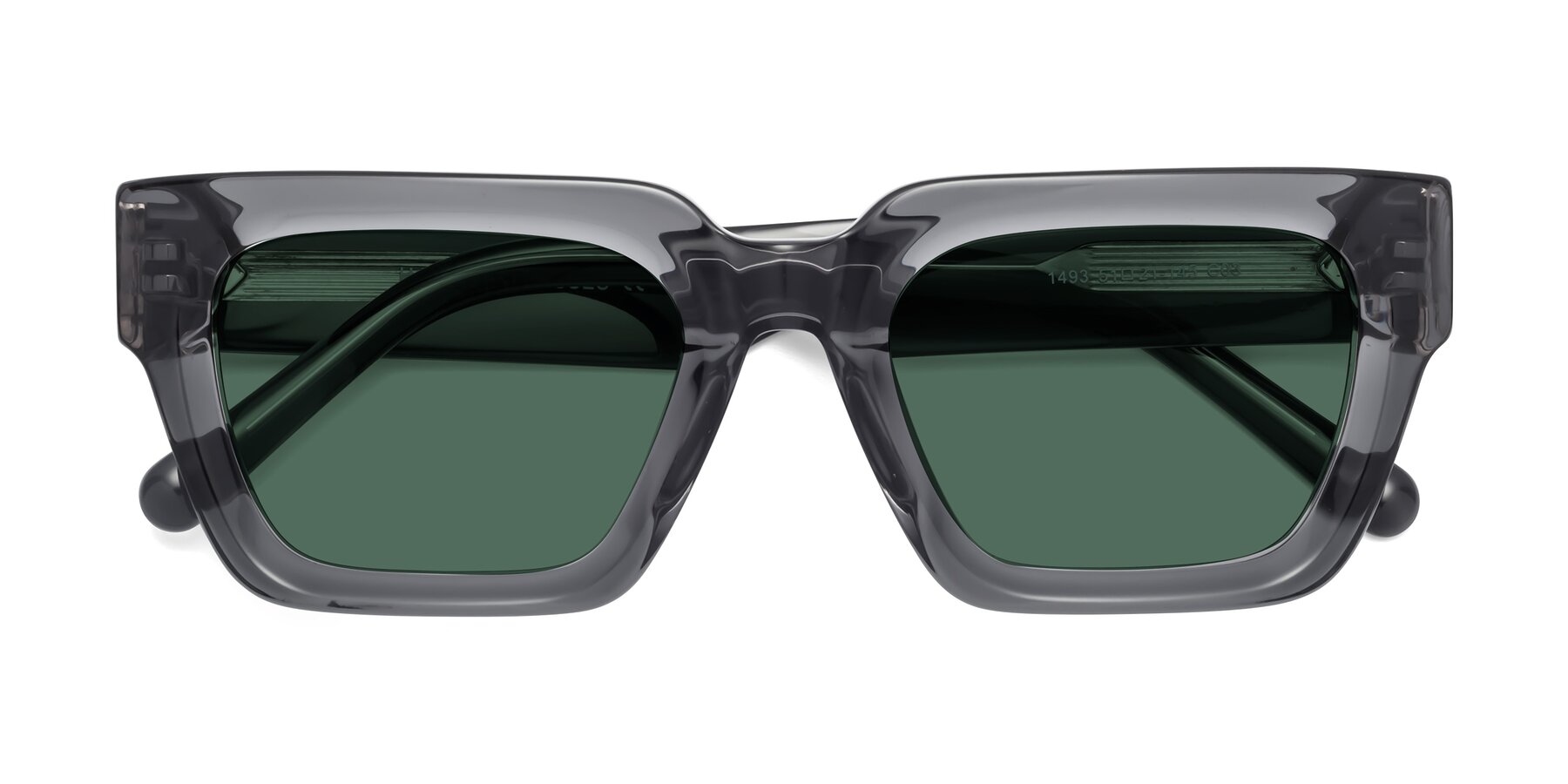 Folded Front of Hardy in Translucent Gray with Green Polarized Lenses